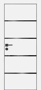 Товар Межкомнатная дверь ПХ-17 черная кромка с 4-х ст. Белый матовый