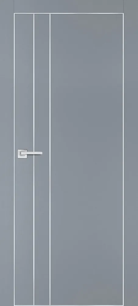 Фото Межкомнатная дверь ПХ-14  черная кромка с 4-х ст. Серый матовый